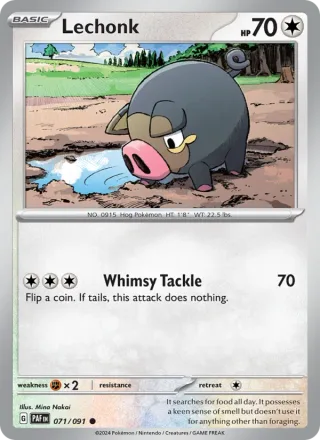 Lechonk #071 · Paldean Fates Pokémon card