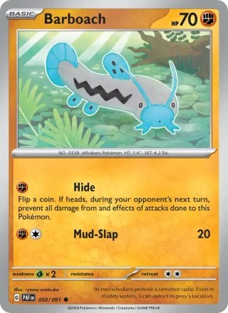 Barboach #050 · Paldean Fates Pokémon card