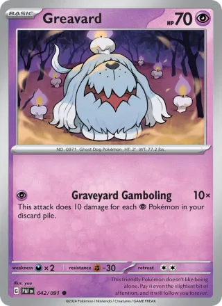 Greavard #042 · Paldean Fates Pokémon card