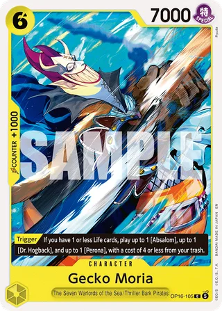 Gecko Moria #OP16-105 · The Time of Battle Release Event Cards One Piece card