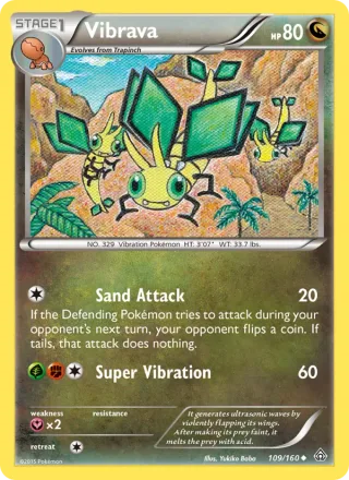 Vibrava #109 · Primal Clash Pokémon card