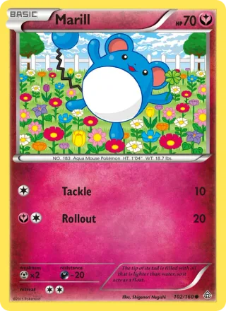 Marill #102 · Primal Clash Pokémon card