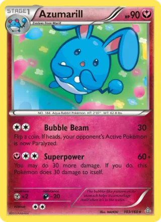 Azumarill #103 · Primal Clash Pokémon card