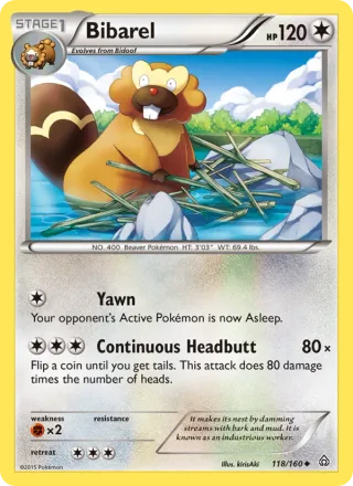 Bibarel #118 · Primal Clash Pokémon card