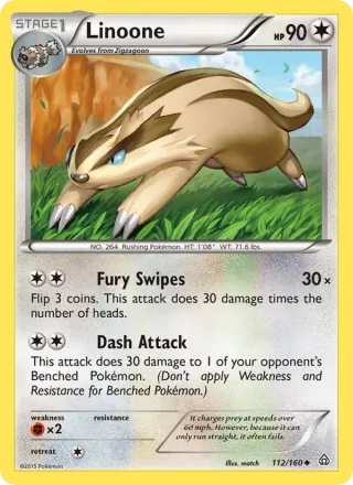 Linoone #112 · Primal Clash Pokémon card