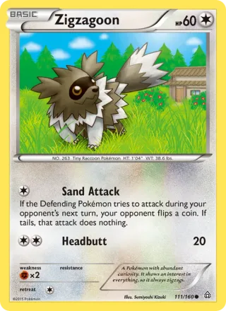 Zigzagoon #111 · Primal Clash Pokémon card