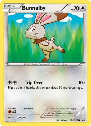 Bunnelby #120 · Primal Clash Pokémon card