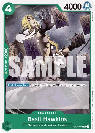 Basil Hawkins #ST24-003 · ST-24: Starter Deck 24 GREEN Jewelry Bonney One Piece card