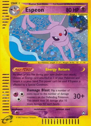 Espeon #H09 · Aquapolis Pokémon card