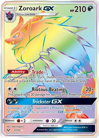 Zoroark GX #77 · Shining Legends Pokémon card