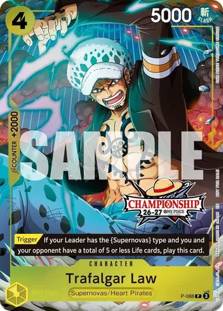 Trafalgar Law (CS 26-27 Event Pack Finalist Ver.) #P-088-cs-26-27-event-pack · One Piece Promotion Cards One Piece card