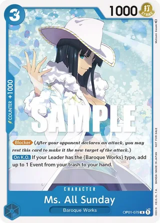 Ms. All Sunday (Promotion Pack 2023) #OP01-079-promotion-pack-2023 · One Piece Promotion Cards One Piece card