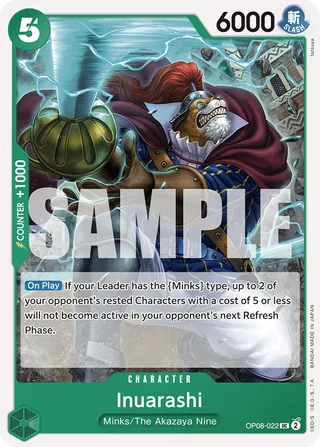 Inuarashi #OP08-022 · Two Legends Pre-Release Cards One Piece card