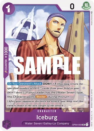 Iceburg #OP04-059 · Kingdoms of Intrigue Pre-Release Cards One Piece card
