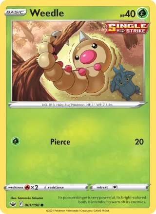 Weedle #1 · Chilling Reign Pokémon card