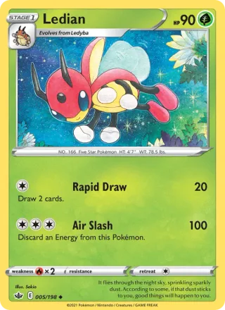 Ledian #5 · Chilling Reign Pokémon card