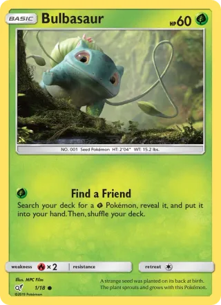 Bulbasaur #1 · Detective Pikachu Pokémon card