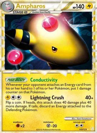 Ampharos #105 · HeartGold SoulSilver Pokémon card