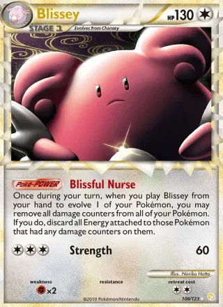 Blissey #106 · HeartGold SoulSilver Pokémon card