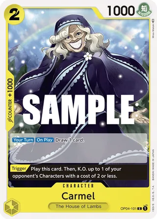 Carmel #OP04-101 · Kingdoms of Intrigue Pre-Release Cards One Piece card