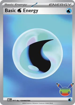 Basic Water Energy - 011 (30th Celebration) #011 · Mega Evolution Energy Pokémon card