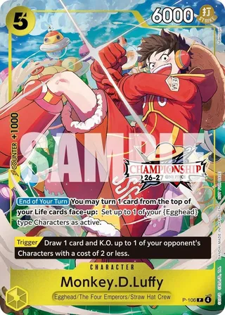 Monkey.D.Luffy (CS 26-27 Celebration Pack) #P-106-cs-26-27-celebration-pack · One Piece Promotion Cards One Piece card