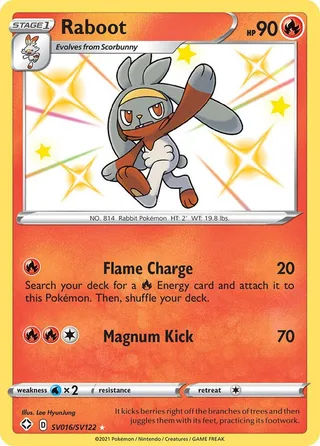 Raboot #SV016 · Shining Fates Shiny Vault Pokémon card