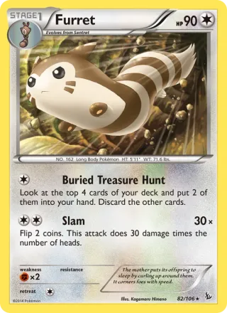Furret #82 · Flashfire Pokémon card