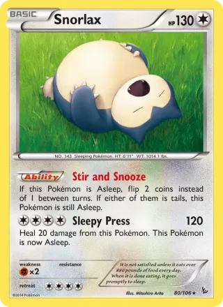 Snorlax #80 · Flashfire Pokémon card