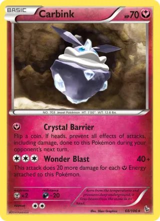 Carbink #68 · Flashfire Pokémon card
