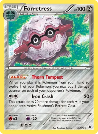 Forretress #60 · Flashfire Pokémon card