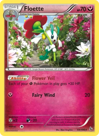 Floette #64 · Flashfire Pokémon card