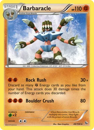 Barbaracle #49 · Flashfire Pokémon card