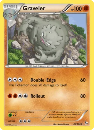Graveler #46 · Flashfire Pokémon card