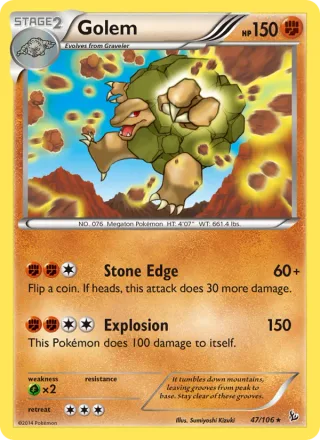 Golem #47 · Flashfire Pokémon card