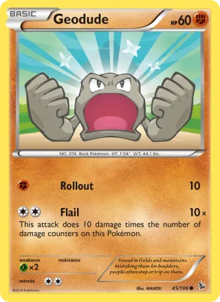 Geodude #45 · Flashfire Pokémon card
