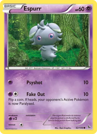 Espurr #42 · Flashfire Pokémon card