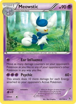 Meowstic #43 · Flashfire Pokémon card