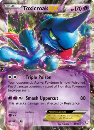 Toxicroak EX #41 · Flashfire Pokémon card