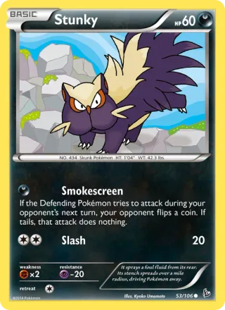 Stunky #53 · Flashfire Pokémon card