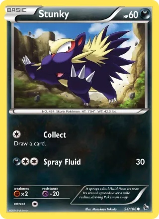 Stunky #54 · Flashfire Pokémon card