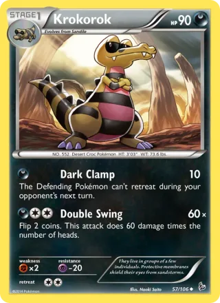 Krokorok #57 · Flashfire Pokémon card