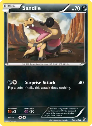 Sandile #56 · Flashfire Pokémon card