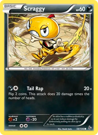 Scraggy #58 · Flashfire Pokémon card