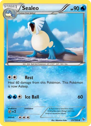 Sealeo #25 · Flashfire Pokémon card