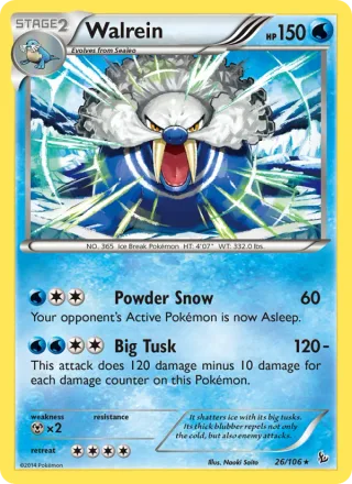 Walrein #26 · Flashfire Pokémon card