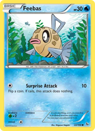 Feebas #22 · Flashfire Pokémon card