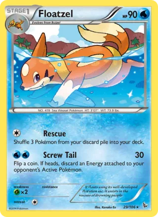 Floatzel #29 · Flashfire Pokémon card