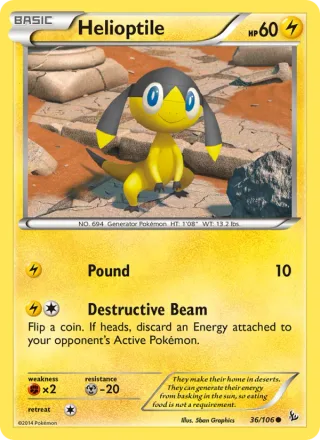 Helioptile #36 · Flashfire Pokémon card