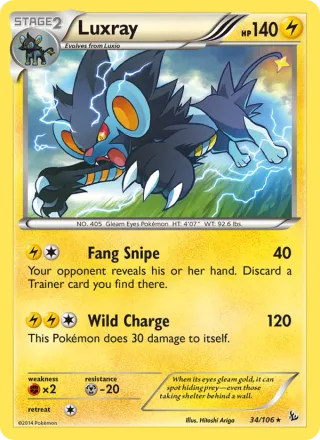 Luxray #34 · Flashfire Pokémon card